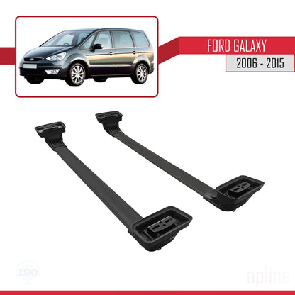 ACE-3 Dakdrager bagagedrager compatibel met Ford Galaxy (MK3) 2006-2015 Spoorstaven Zwart Aluminium 2 Staven