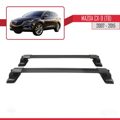 Compatibile con Mazda CX-9 (TB) 2007-2015 ACE-3 Barre Tetto Portapacchi Auto Barre Portatutto Nero Alluminio 2 Barre