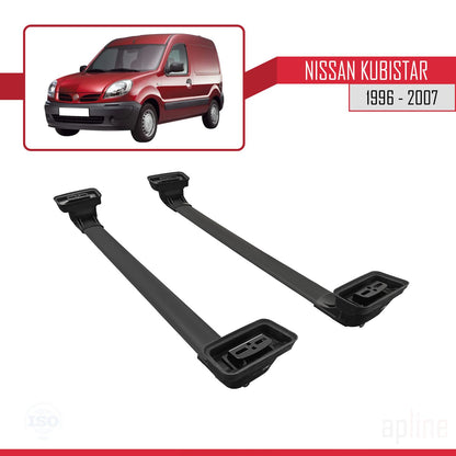 Compatibile con Nissan Kubistar 1996-2007 ACE-3 Barre Tetto Portapacchi Auto Barre Portatutto Nero Alluminio 2 Barre