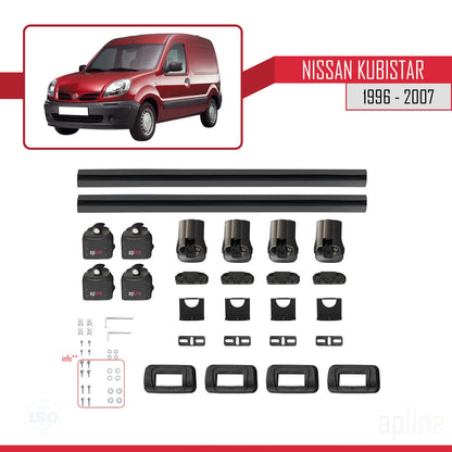 Compatibile con Nissan Kubistar 1996-2007 ACE-3 Barre Tetto Portapacchi Auto Barre Portatutto Nero Alluminio 2 Barre