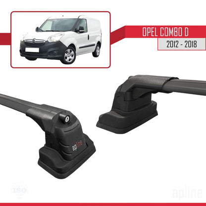 Compatibile con Opel Combo D 2012-2018 ACE-3 Barre Tetto Portapacchi Auto Barre Portatutto Nero Alluminio 2 Barre