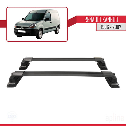 Compatible avec Renault Kangoo 1996-2007 ACE-3 Barres de Toit Railing Porte-Bagages de Voiture Noir Aluminium 2 Barres