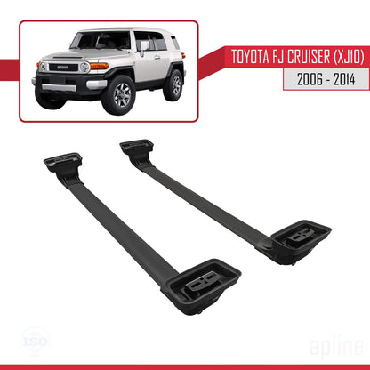 Compatible con Toyota FJ Cruiser (XJ10) 2006-2014 ACE-3 Barras de Techo Auto Portaequipajes Barras Transversales Negro Aluminio 2 Barras