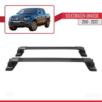 Kompatibel mit Volkswagen Amarok 2010-2022 ACE-3 Relingträger Dachträger Auto Gepäckträger Schwarz Aluminium 2 Stangen