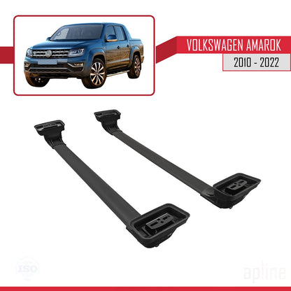 Kompatibel mit Volkswagen Amarok 2010-2022 ACE-3 Relingträger Dachträger Auto Gepäckträger Schwarz Aluminium 2 Stangen