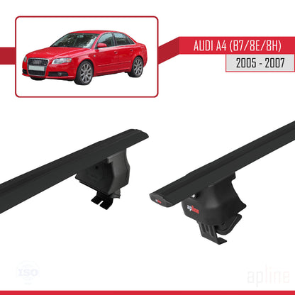 Compatible avec A4 (B7) 2005-2007 ACE-4 Barres de Toit Railing Porte-Bagages de Voiture Noir Aluminium 2 Barres