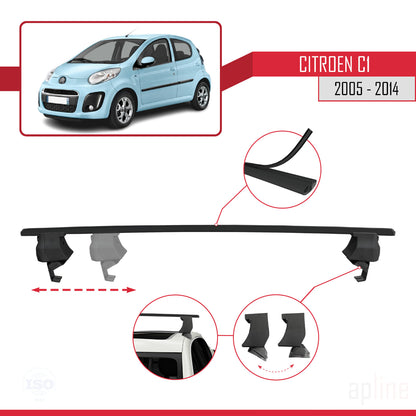 Compatibile con Citroen C1 2005-2014 ACE-4 Barre Tetto Portapacchi Auto Barre Portatutto Nero Alluminio 2 Barre