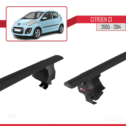 Compatibile con Citroen C1 2005-2014 ACE-4 Barre Tetto Portapacchi Auto Barre Portatutto Nero Alluminio 2 Barre