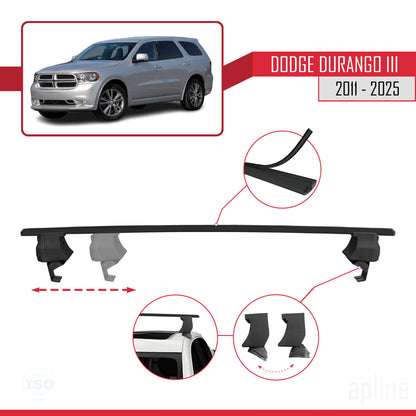 Kompatibel mit Dodge Durango 3 2011-2025 ACE-4 Relingträger Dachträger Auto Gepäckträger Schwarz Aluminium 2 Stangen