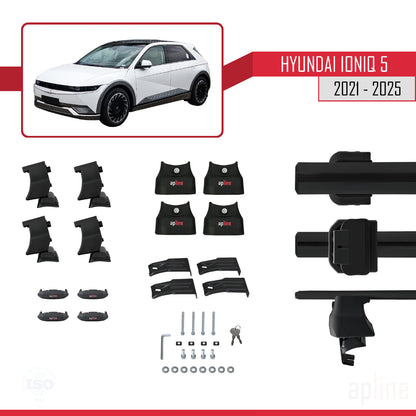 Compatibile con Hyundai Ioniq 5 (NE) 2021-2025 ACE-4 Barre portatutto per auto, barre portatutto in alluminio nero, 2 barre