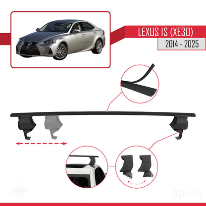 Compatible avec Lexus IS 3 (XE30) 2014-2025 ACE-4 Barres de Toit Railing Porte-Bagages de Voiture Noir Aluminium 2 Barres