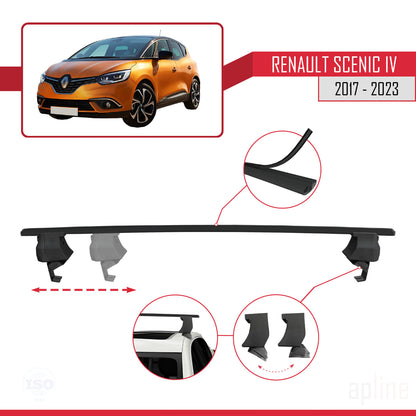 Compatible avec Renault Scenic 4 2017-2023 ACE-4 Barres de Toit Railing Porte-Bagages de Voiture Noir Aluminium 2 Barres