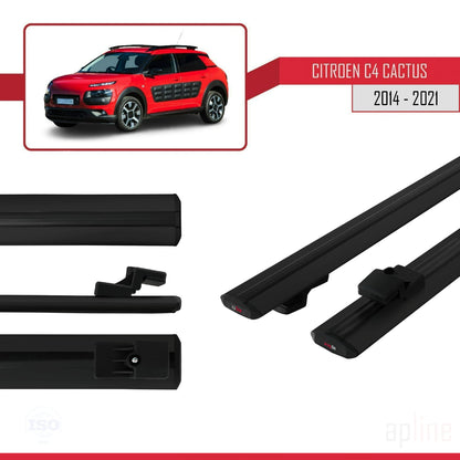 Compatibile con Citroen C4 Cactus 2014-2021 BASIC Model Barre Tetto Portapacchi Auto Barre Portatutto Nero Alluminio 2 Barre