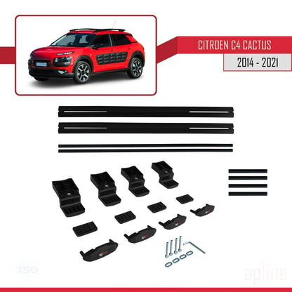 Compatibile con Citroen C4 Cactus 2014-2021 BASIC Model Barre Tetto Portapacchi Auto Barre Portatutto Nero Alluminio 2 Barre