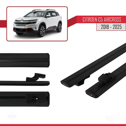 Compatibile con Citroen C5 Aircross 2018-2025 BASIC Model Barre Tetto Portapacchi Auto Barre Portatutto Nero Alluminio 2 Barre