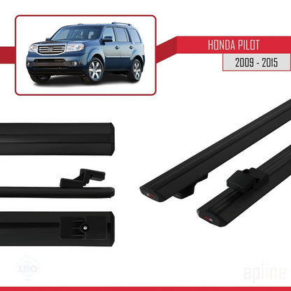 Compatibile con Honda Pilot 2 2009-2015 modello BASIC Barre portatutto per auto Portapacchi in alluminio nero 2 barre