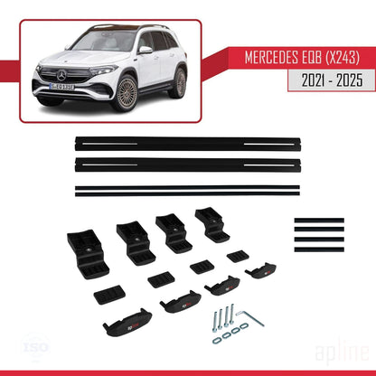 Compatibile con Mercedes EQB (X243) 2021-2025 BASIC Model Barre Tetto Portapacchi Auto Barre Portatutto Nero Alluminio 2 Barre