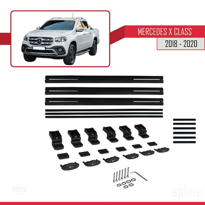 Compatibile con Mercedes Classe X (470) 2018-2020 BASIC Model Barre Tetto Portapacchi Auto Barre Portatutto Nero Alluminio 3 Barre