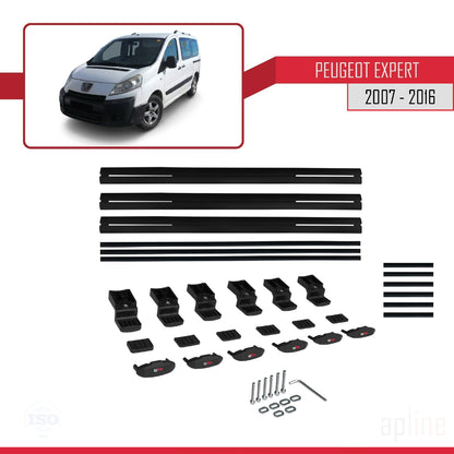 Compatibile con Peugeot Expert 2 2007-2016 BASIC Model Barre Tetto Portapacchi Auto Barre Portatutto Nero Alluminio 3 Barre