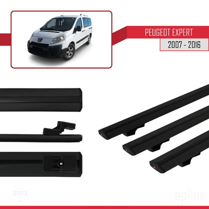 Compatibile con Peugeot Expert 2 2007-2016 BASIC Model Barre Tetto Portapacchi Auto Barre Portatutto Nero Alluminio 3 Barre