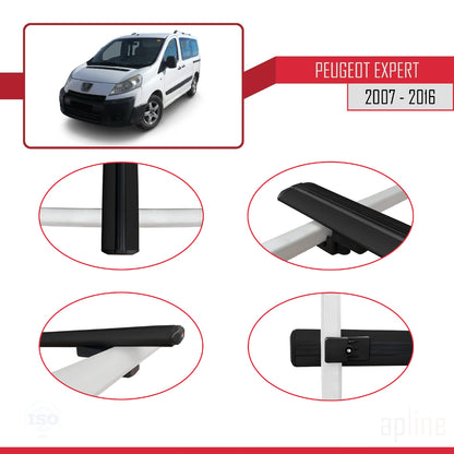 Compatibile con Peugeot Expert 2 2007-2016 BASIC Model Barre Tetto Portapacchi Auto Barre Portatutto Nero Alluminio 3 Barre