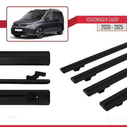 Compatibile con Volkswagen Caddy 4 (SB) 2020-2025 BASIC Model Barre Tetto Portapacchi Auto Barre Portatutto Nero Alluminio 4 Barre