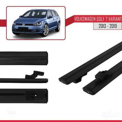Compatibile con Volkswagen Golf 7 (5G) Variant 2013-2019 BASIC Model Barre Tetto Portapacchi Auto Barre Portatutto Nero Alluminio 2 Barre