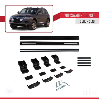 Compatibile con Volkswagen Touareg (7L) 2002-2010 BASIC Model Barre Tetto Portapacchi Auto Barre Portatutto Nero Alluminio 3 Barre