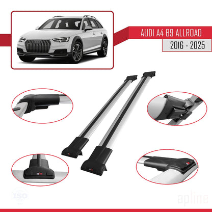 Compatibile con A4 (B9) Allroad 2016-2025 modello FLY Barre portatutto per auto Portapacchi in alluminio grigio 2 barre