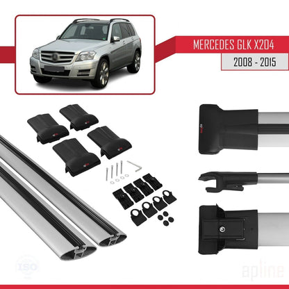 Kompatibel mit Mercedes GLK Klasse (X204) 2008-2015 FLY Model Relingträger Dachträger Auto Gepäckträger Grau Aluminium 2 Stangen