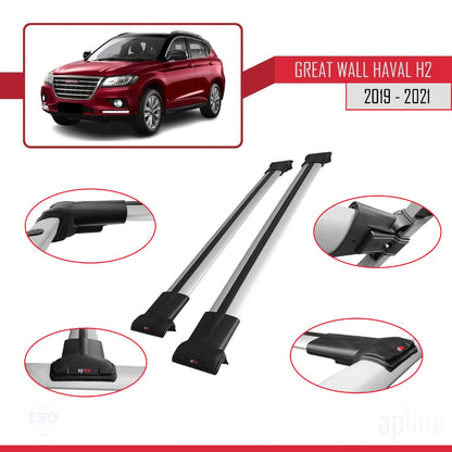 Compatibile con Great Wall Haval H2 2019-2021 FLY Model Barre Tetto Portapacchi Auto Barre Portatutto Grigo Alluminio 2 Barre