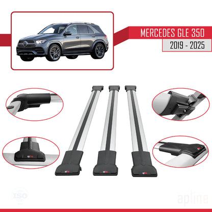 Compatibile con Mercedes Classe GLE 4 (V167) 2019-2025 FLY Model Barre Tetto Portapacchi Auto Barre Portatutto Grigo Alluminio 3 Barre