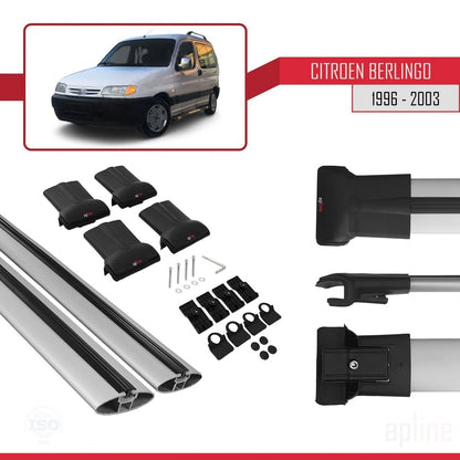 Compatible avec Citroen Berlingo (M49) 1996-2003 FLY Model Barres de Toit Railing Porte-Bagages de Voiture Gris Aluminium 2 Barres