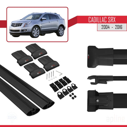 Compatible avec Cadillac SRX 2004-2016 FLY Model Barres de Toit Railing Porte-Bagages de Voiture Noir Aluminium 2 Barres
