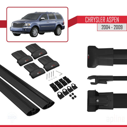 Compatible avec Chrysler Aspen 2004-2009 FLY Model Barres de Toit Railing Porte-Bagages de Voiture Noir Aluminium 2 Barres