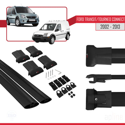 Compatibile con Ford Transit/Tourneo Connect 2002-2013 FLY Model Barre Tetto Portapacchi Auto Barre Portatutto Nero Alluminio 2 Barre