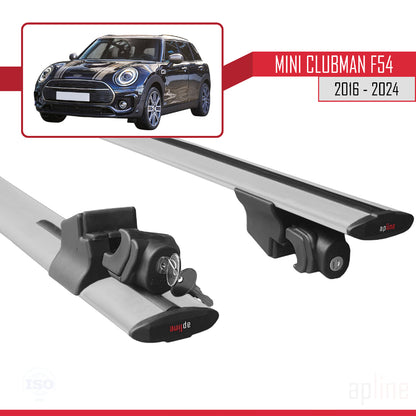 Compatible avec Mini Clubman F54 2016-2024 HOOK Model Barres de Toit Railing Porte-Bagages de Voiture Gris Aluminium 2 Barres