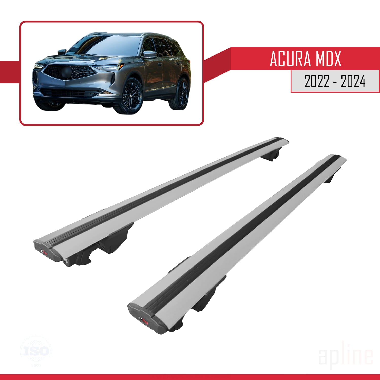 Compatible avec Jaguar XF Sportbrake 2015-2024 HOOK Model Barres de Toit Railing Porte-Bagages de Voiture Gris Aluminium 2 Barres