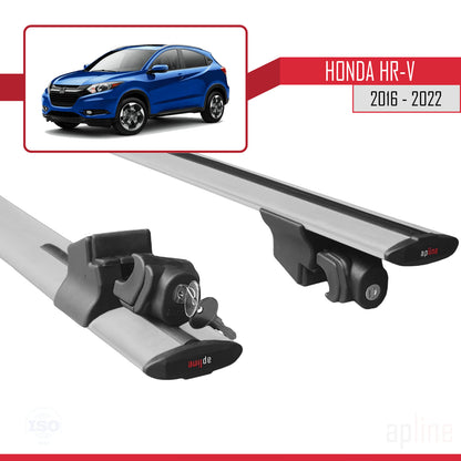 Compatible avec Honda HR-V 2016-2022 HOOK Model Barres de Toit Railing Porte-Bagages de Voiture Gris Aluminium 2 Barres