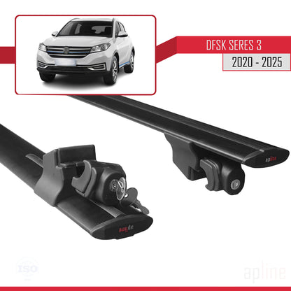 Compatible avec DFSK Seres 3 2021-2024 HOOK Model Barres de Toit Railing Porte-Bagages de Voiture Noir Aluminium 2 Barres
