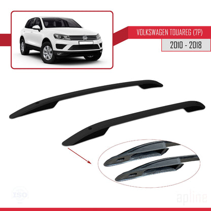 Compatible with Volkswagen Touareg 2 (7P) 2010-2018 (Short Wheelbase L1/H1) Roof Rails Roof Rack Luggage Carrier (Adhesive Model) Black