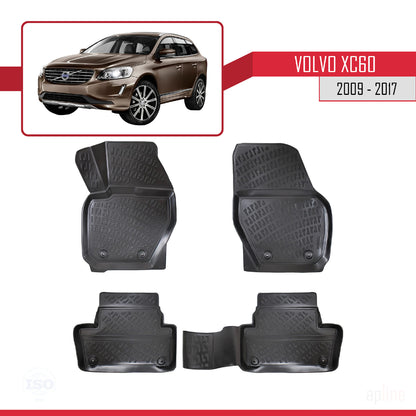 4D Rubbermatten Compatible met Volvo XC60 2009-2017 Zwart