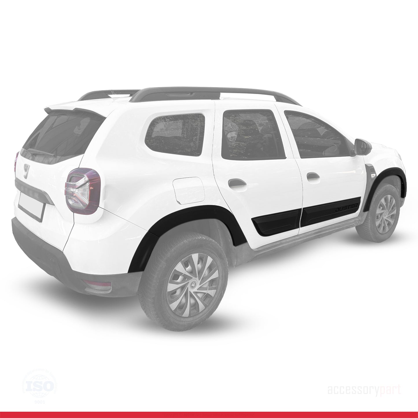 Compatibel met Dacia Duster 2018-2024 Wielkast Spatbord en Bodyguard Zijbescherming carrosseriebescherming ZWART