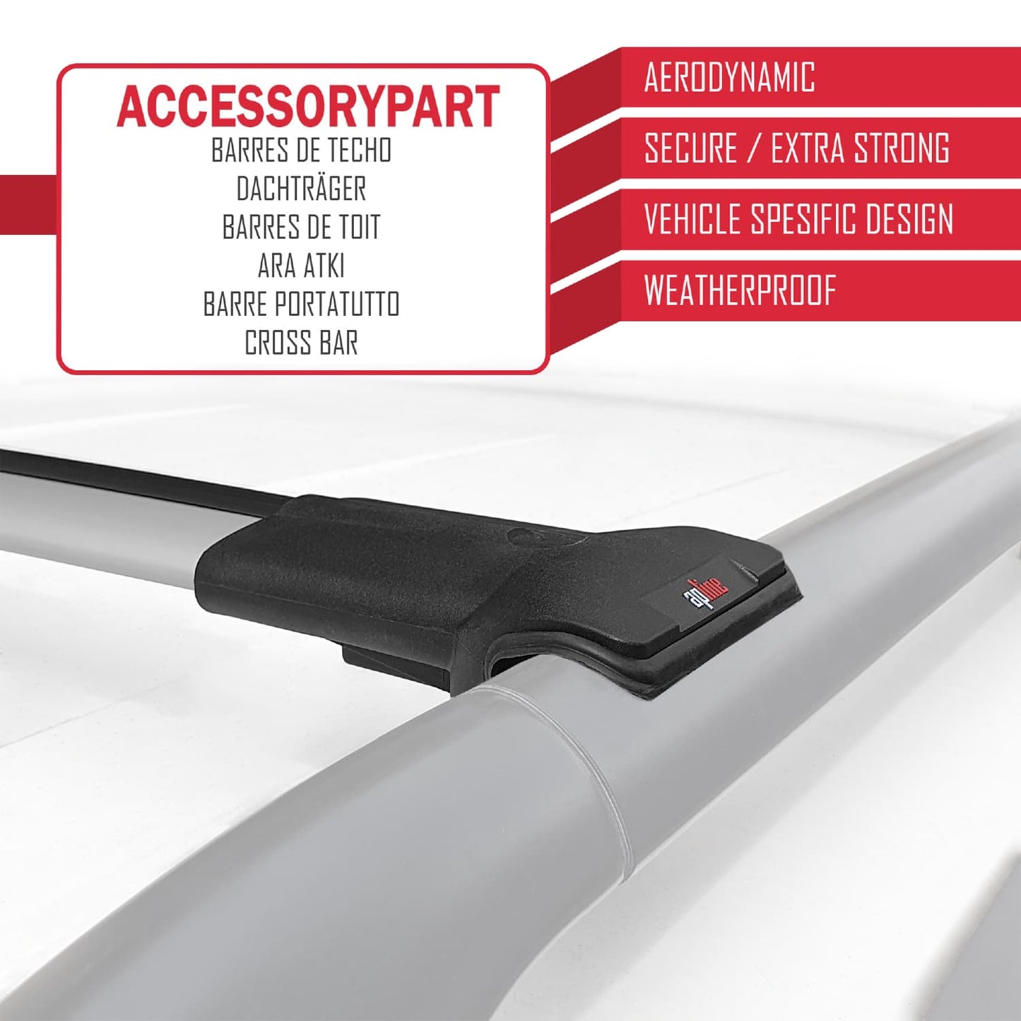 Compatible avec GMC Acadia 2007-2017 FLY Model Barres de Toit Railing Porte-Bagages de Voiture Gris Aluminium 2 Barres