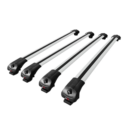 Compatible avec Fiat Fiorino (Modèle Tubulaire) 2008-2025 ACE-1 Barres de Toit Railing Porte-Bagages de Voiture Gris Aluminium 4 Barres