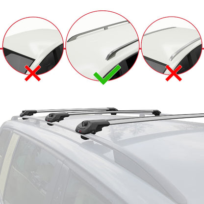 Compatible with Citroen C5 Aircross 2018-2025 ACE-1 Car Roof Rack Cross Bar Grey Aluminium 3 Bars