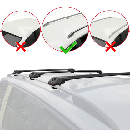 Compatible avec A4 (B7) Avant 2005-2007 ACE-1 Barres de Toit Railing Porte-Bagages de Voiture Noir Aluminium 3 Barres