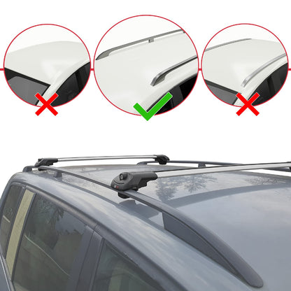 ACE-1 Dakdrager bagagedrager compatibel met Nissan NP300 (D23) 2015-2021 Spoorstaven Grijs Aluminium 2 Staven