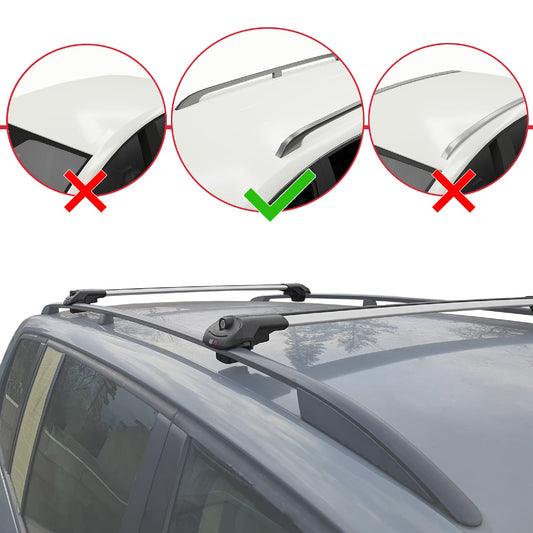 Compatible with Citroen C4 Grand Picasso 2013-2018 ACE-1 Car Roof Rack Cross Bar Grey Aluminium 2 Bars