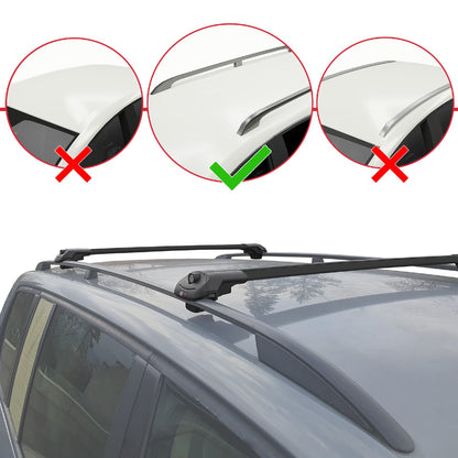 Compatible avec Ford Explorer 2006-2010 ACE-1 Barres de Toit Railing Porte-Bagages de Voiture Noir Aluminium 2 Barres